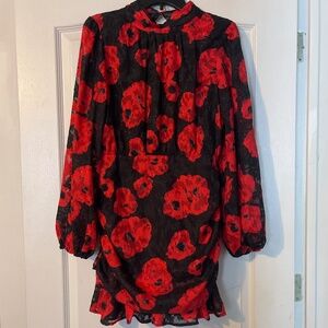 Vici Silk Night Ruched Floral Mini Dress